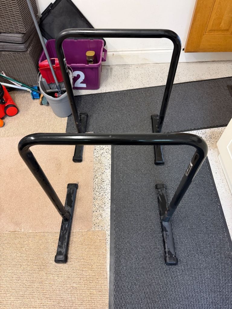 Black Metal Dip Bars for Home Workouts – Good Condition
