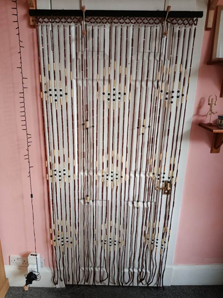 2x Hanging wooden beaded curtain