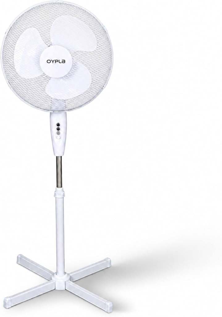 OYPLA 16" Oscillating Pedestal Fan - White, As Good As New