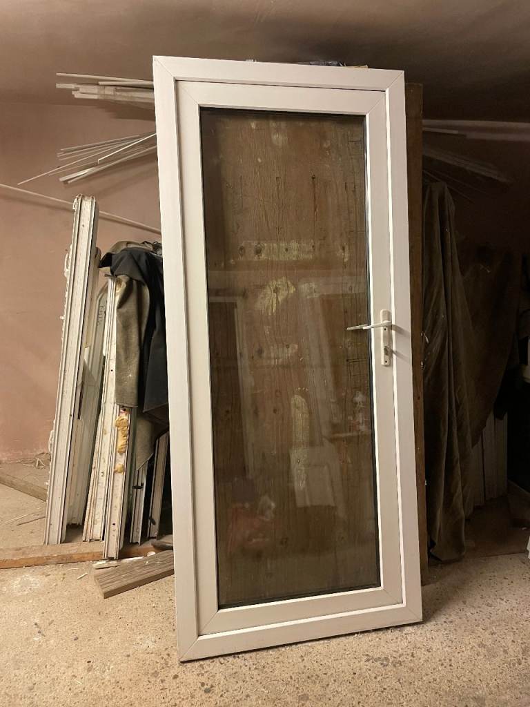 UPVC DOOR 203 x 90 cm - UPVC DOUBLE GLAZED DOOR - CLEAR TOUGHENED GLAZING (REF: DX203)