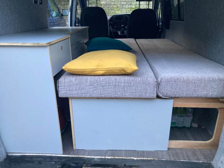 Campervan Furniture Bed and Kitchen, Cupboard Storage and Fridge Unit