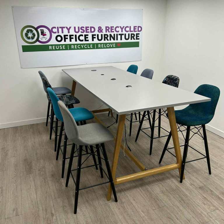 Knightsbridge Poseur Table 2600mm Grey/Oak – 63% Off Retail