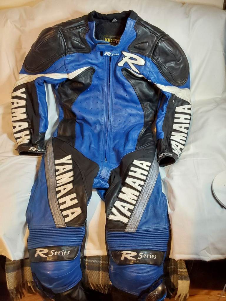 Frank Thomas Xtreme Race Yamaha R Series 1pc Motorcycle Leather Race Suit UK40" Chest