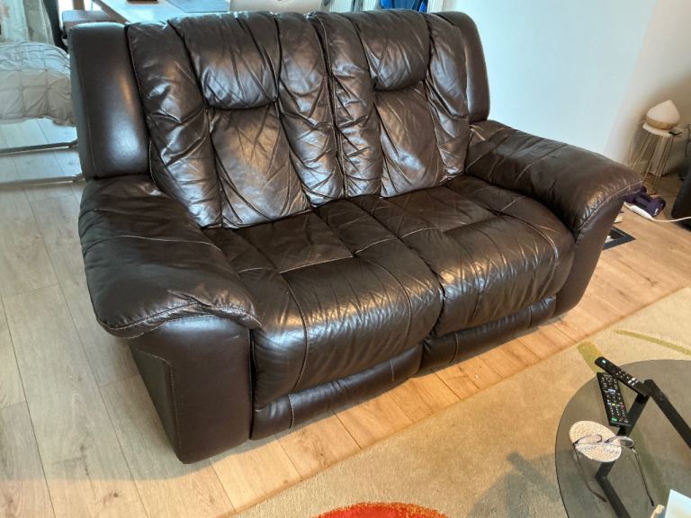 2 seater leather settee