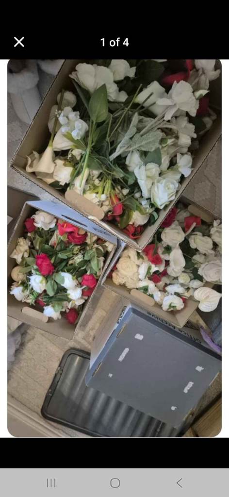 image for Huge joblot of mixed artificial flowers. Some new some used once for wedding 