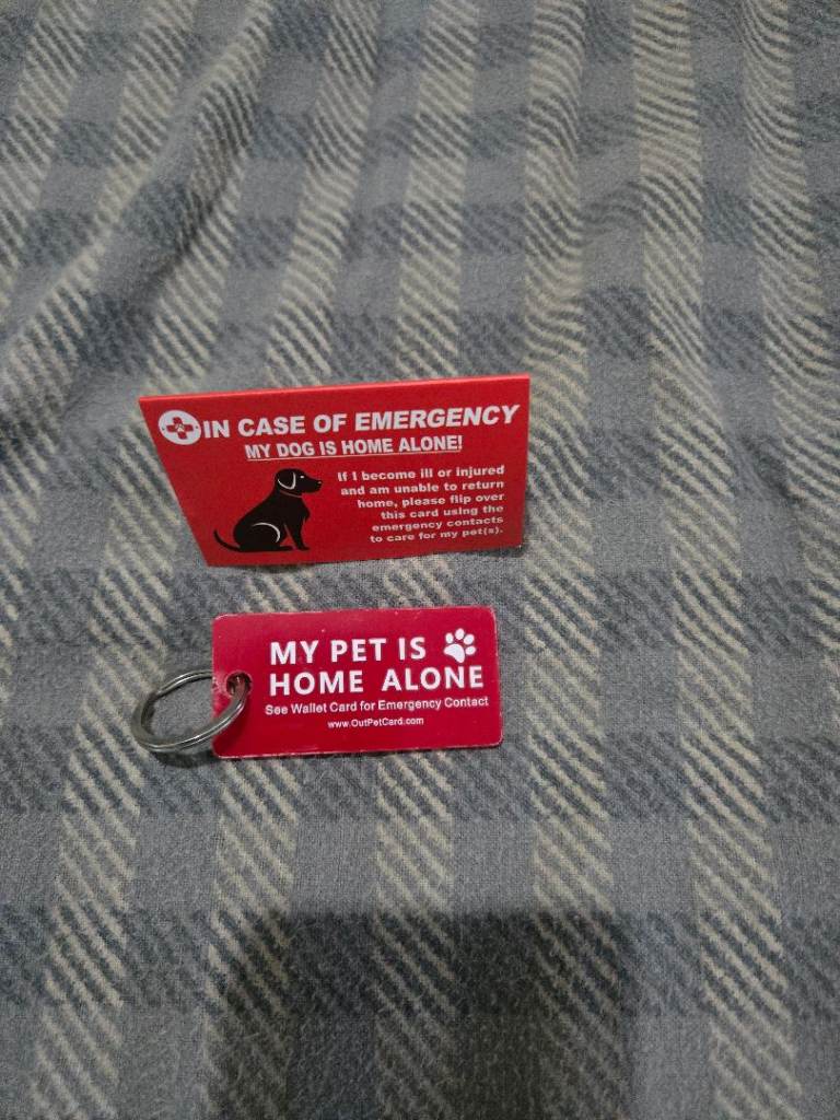 Emergency pet card and keyring 