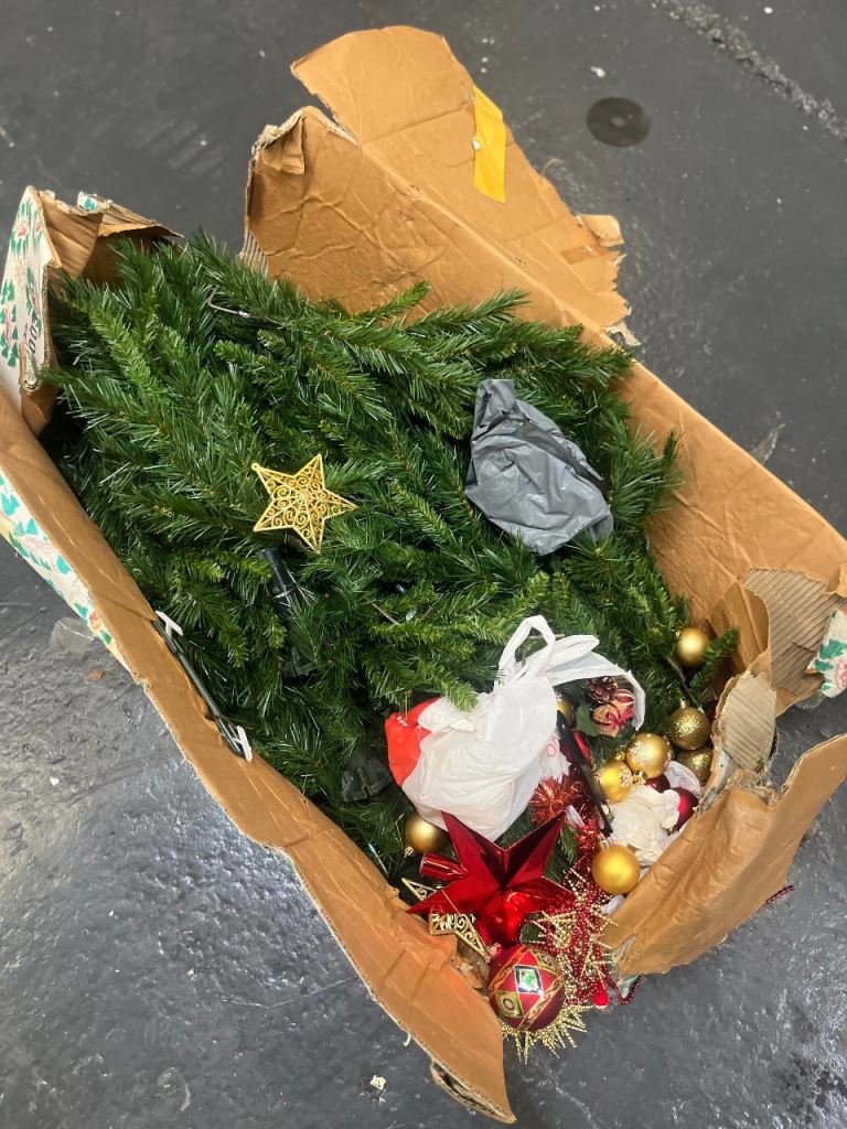 Artificial Christmas Tree with Decorations in Box
