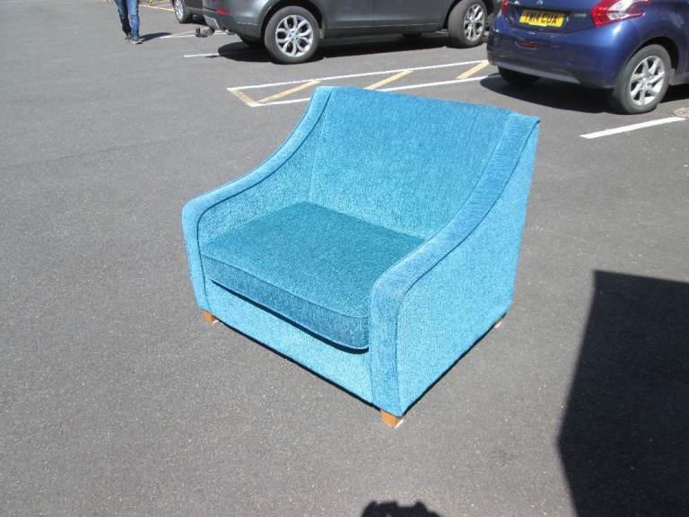 LARGE BLUE CHAIR/FOLD-OUT SINGLE BED at HAVEN TRUST CHARITY SHOP