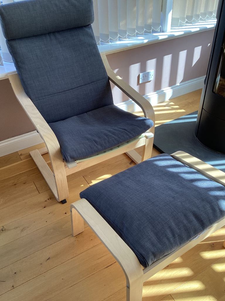 IKEA chair and foot stool