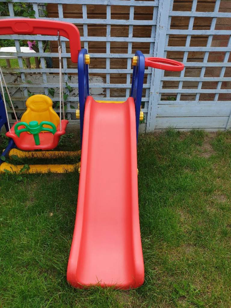 Toddler's swing and slide set