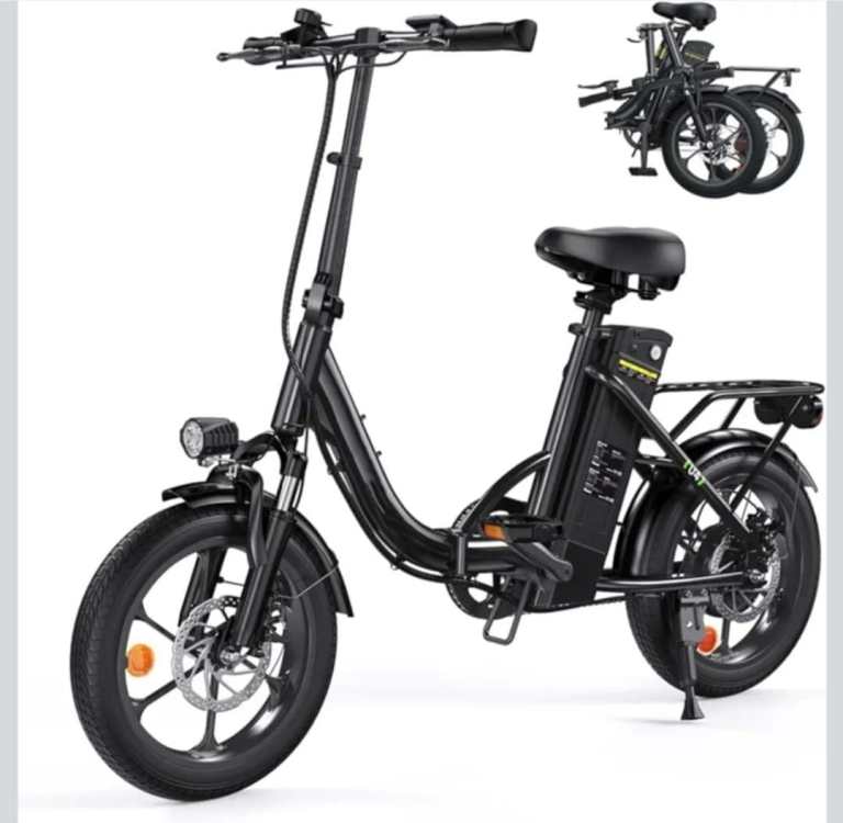 image for U4 Electric Bike, 16" Portable Electric Bicycle with Removable Battery