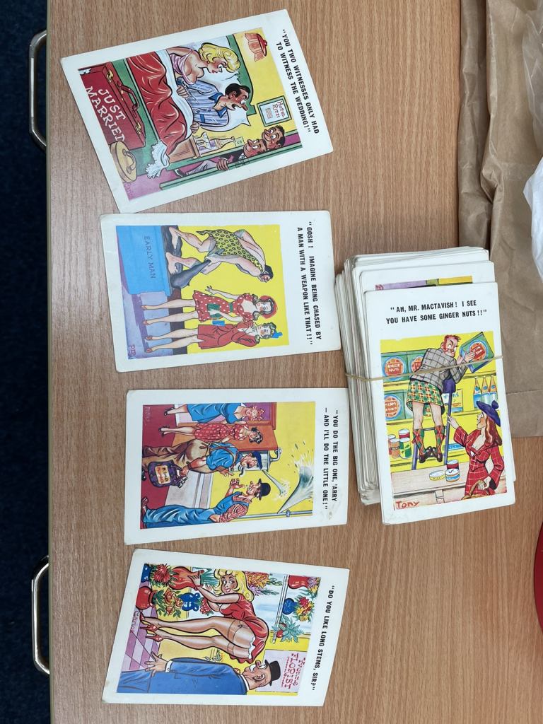 Very old sea side saucy post cards