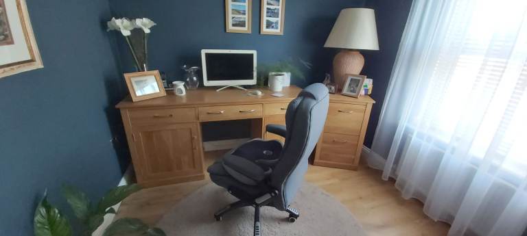 Oak Desk, Filing Cabinet and Chair