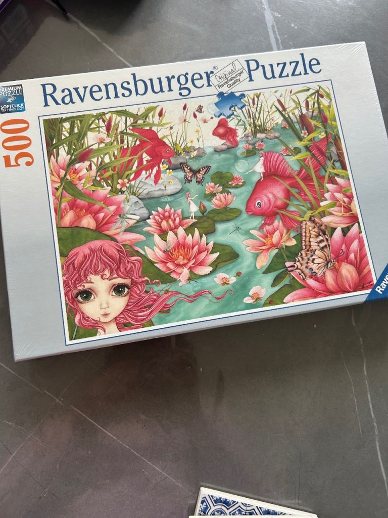 Ravensburger 500 Piece Jigsaw Puzzle Daydreams Pond Fairy Fish - Complete