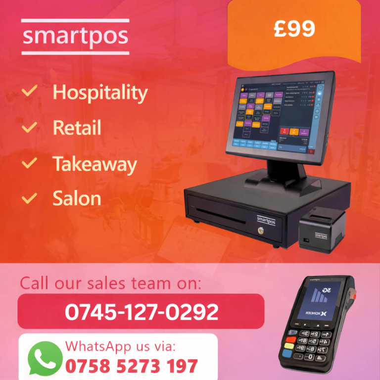 15” NEW EPOS System Retail Hospitality Salon Takeaway Restaurant With Software