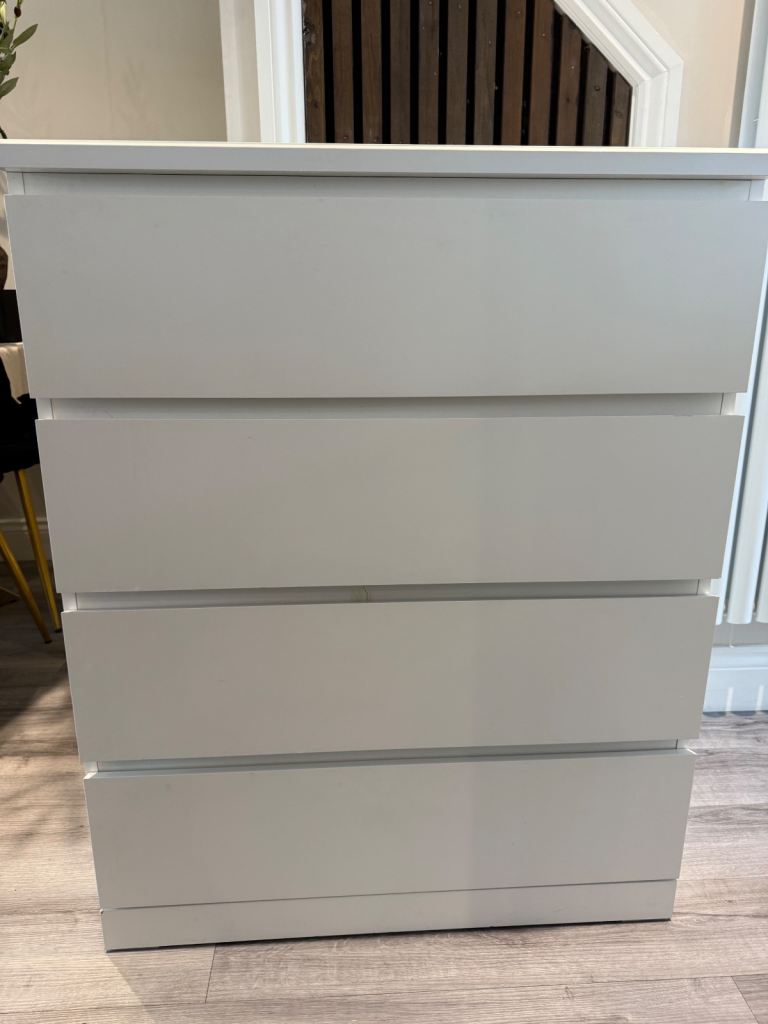 IKEA malm chest of drawers with glass top