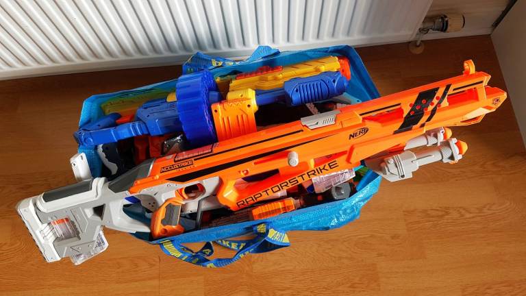 Large collection of Nerf, X-shot and other blasters