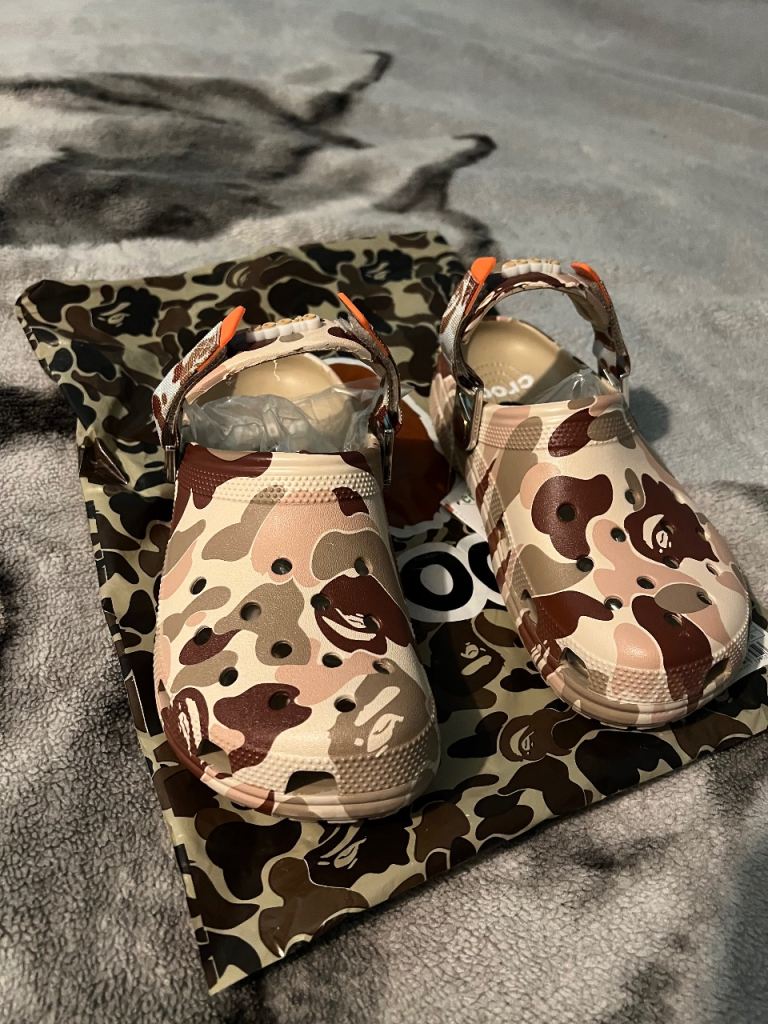 New Crocs x BAPE Camo Clogs - UK 6 US 7 