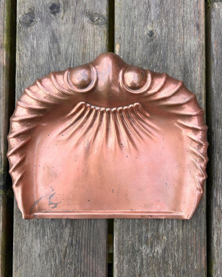 Art Nouveau Hammered Copper Crumb Tray