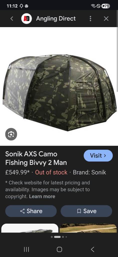 Sonik xl 2 man camo bivvy