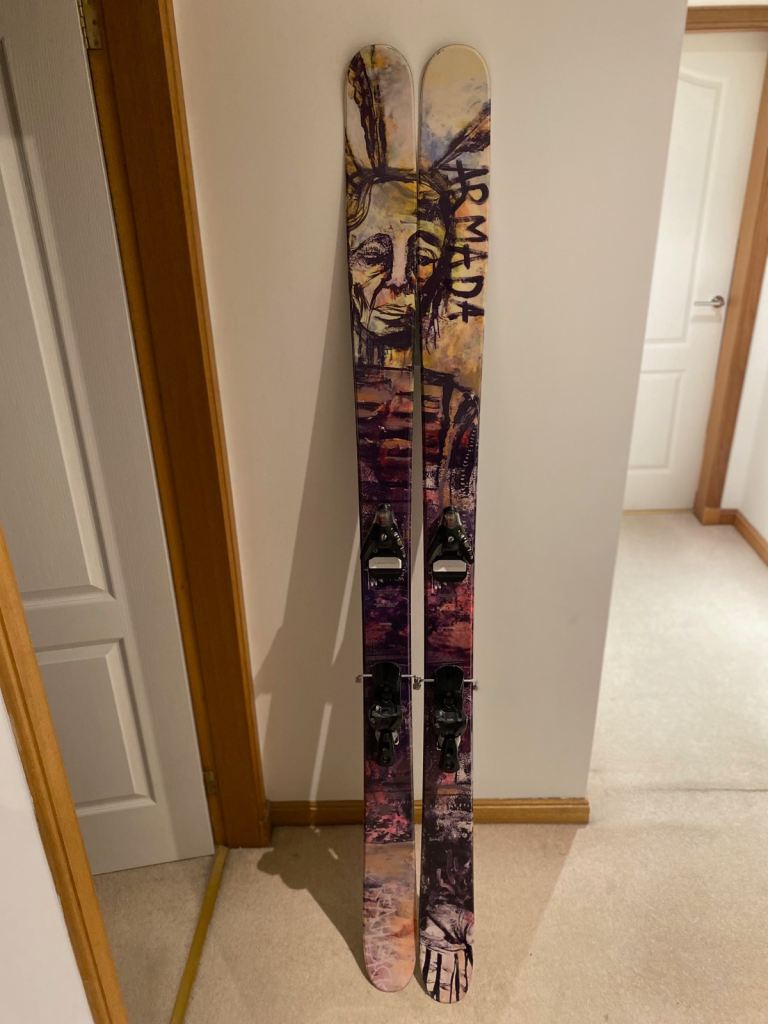 Armada TST All Mountain Skis, Salomon STH16 Bindings, Ski Bag, Carbon Poles