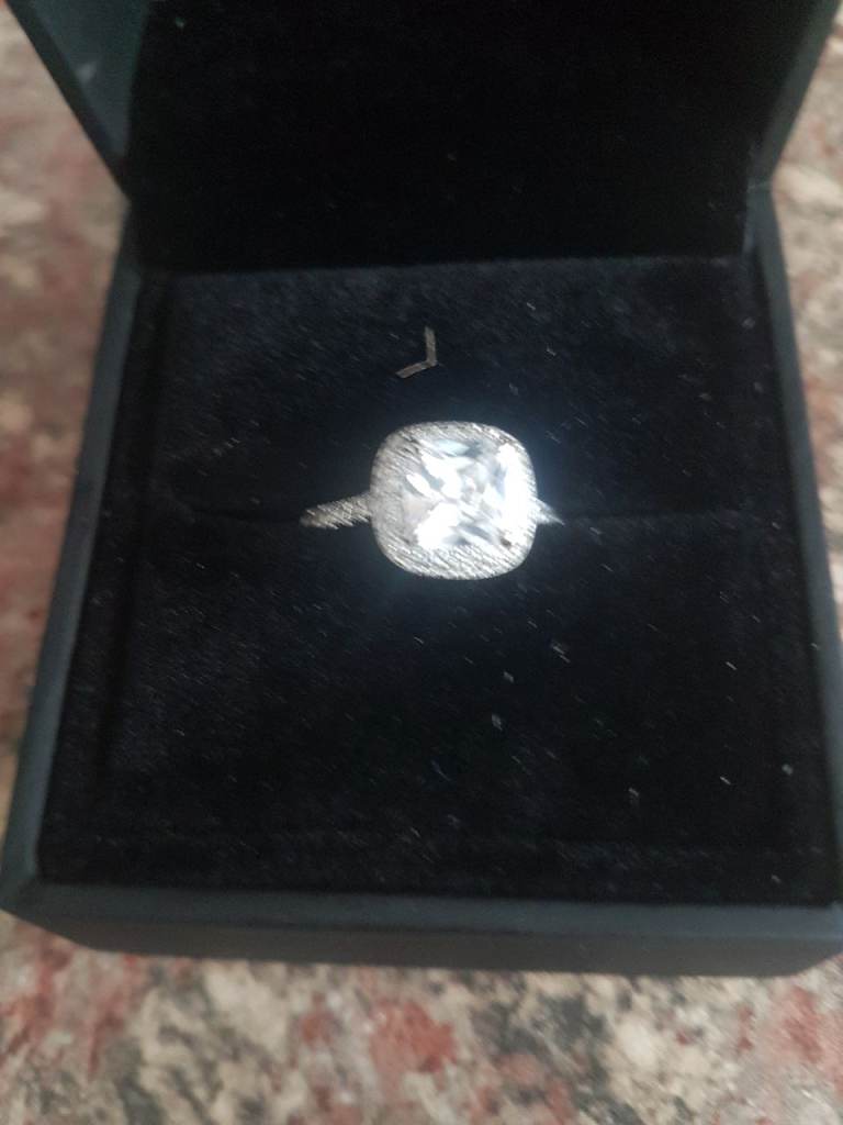 Solid sterling silver with diamond ring 