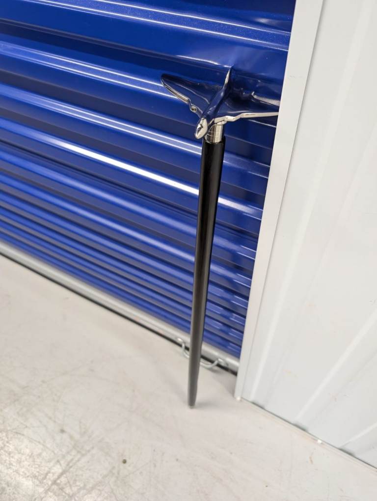 Ebonised black walking stick 