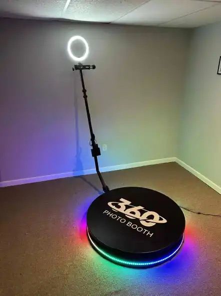 360 Photobooth Videobooth Slow Motion Automatic Spin LED lights Travel Case 100CM Platform