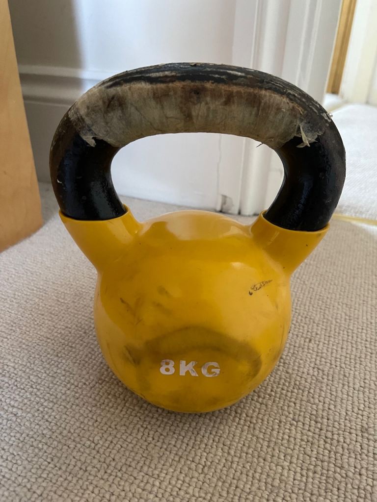 8KG Kettlebell – Yellow, Fair Condition