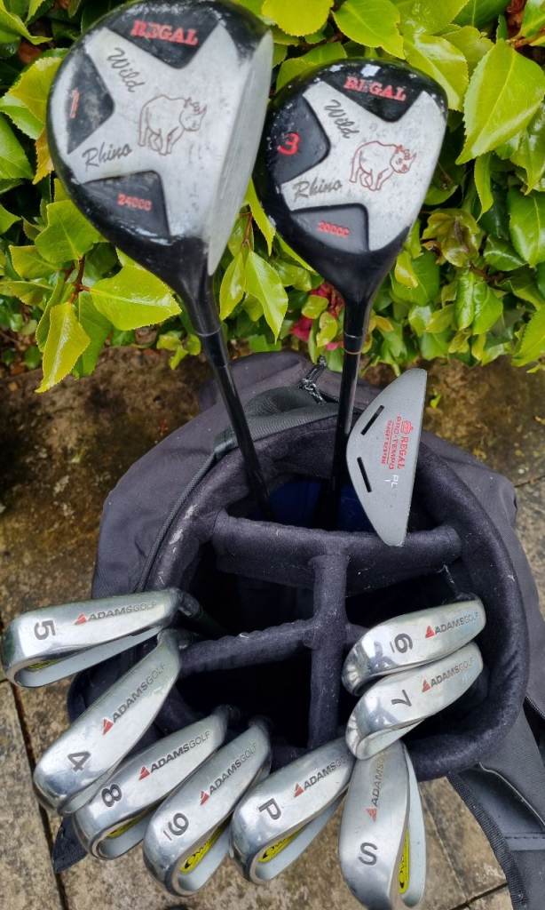 Adams GRAPHITE 4-SW (lady/lite flex), Regal 1&3 woods, Pro Orbit putter & Fila trolley bag