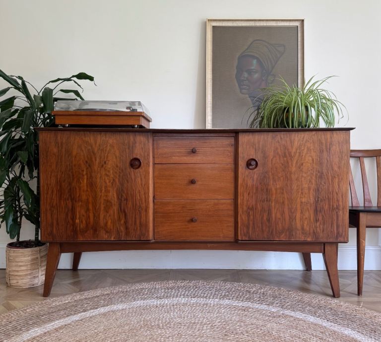 Mid century vintage retro 1950s drinks tv record sideboard cabinet 