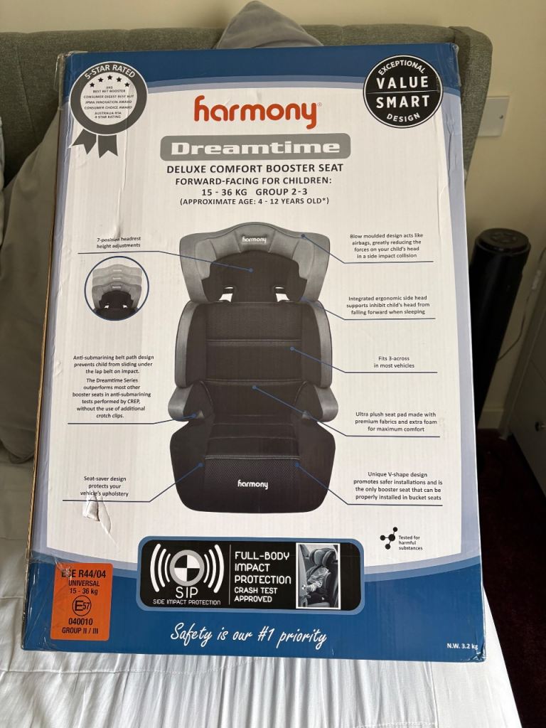 New Boxed car seat 4-12 years