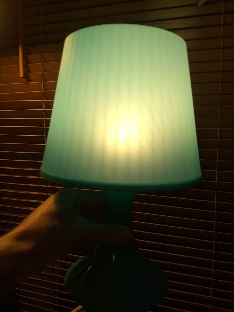  Ikea table LAMPAN. plus 3 bulbs. Light blue. (discontinued colour)