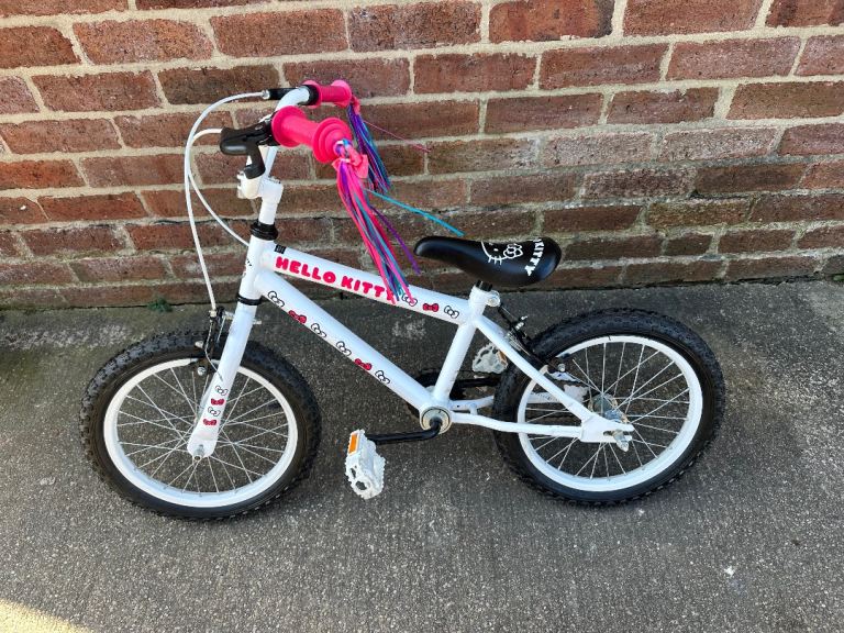 Hello Kitty Girls Push Bike – White Good Condition