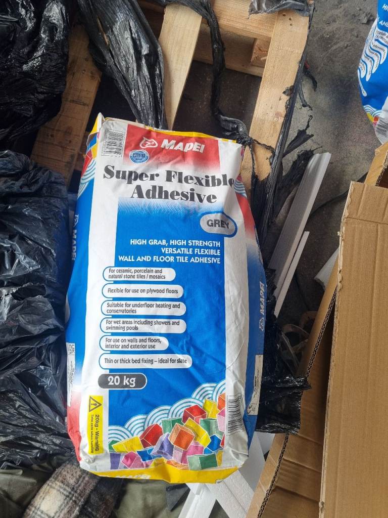 Two bags Mapei super flexible tile Adhesive 