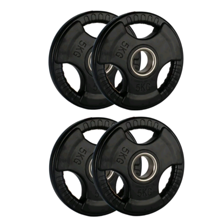 4 x 5kg rubber tri grip Olympic weight plates brand-new lots available