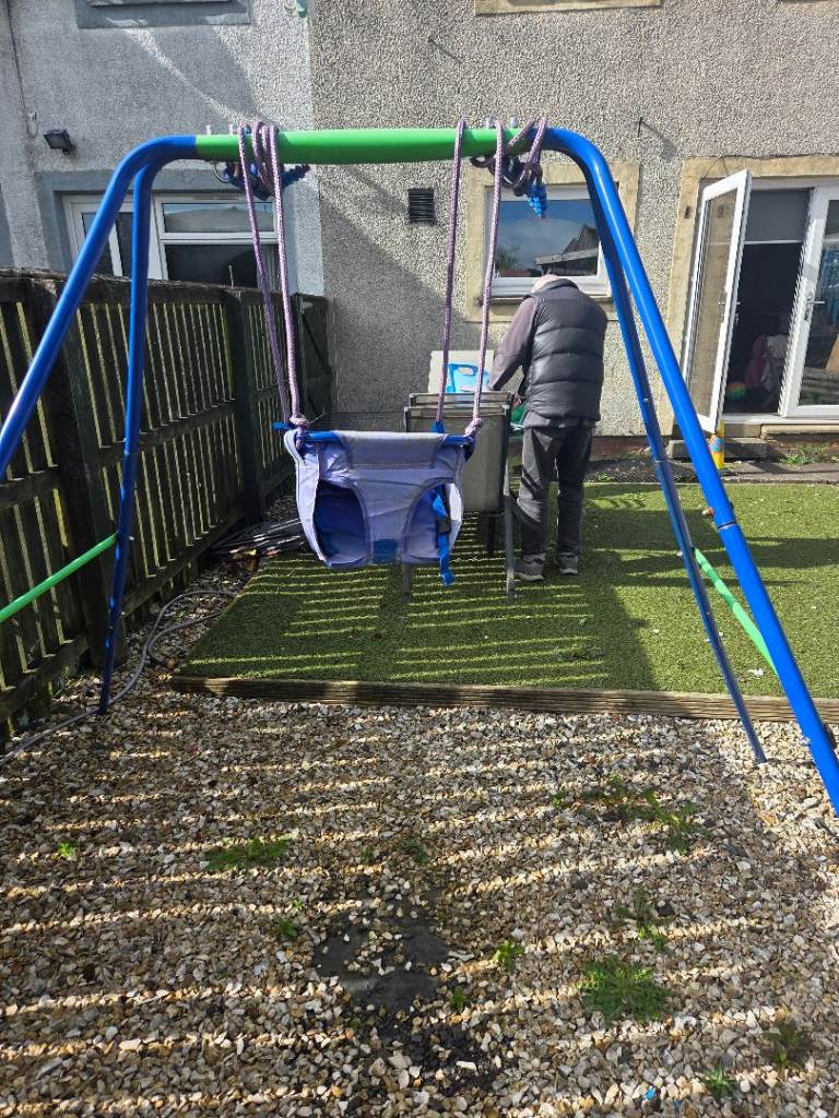 Baby/Toddler Garden Swing Seat – Blue Fabric