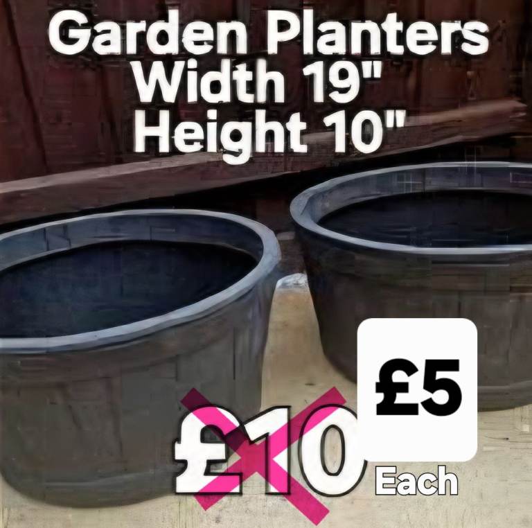 Garden Planters – Width 19", Height 10"