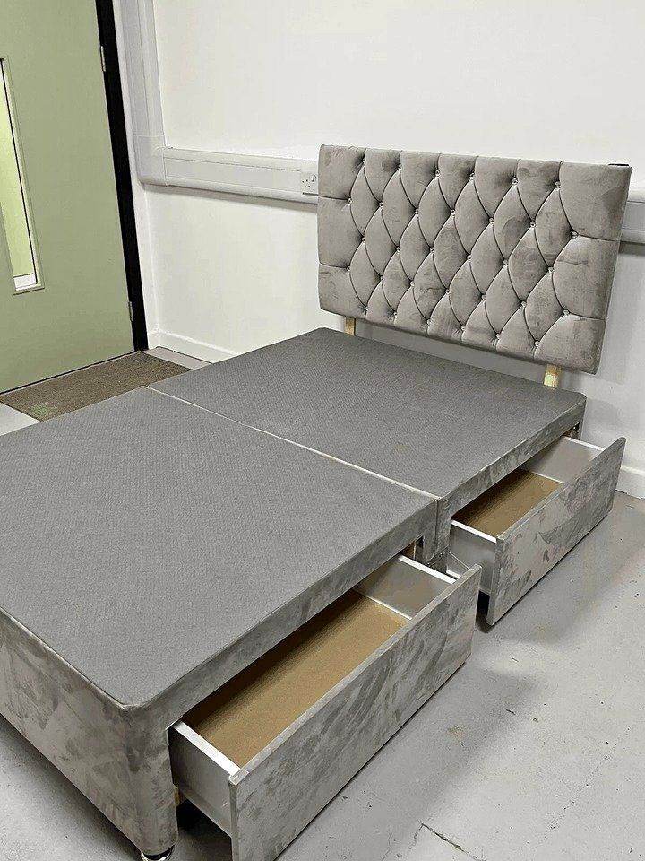 image for Divan 4FT6 Double Bed Base with Mattress – Storage Included – 20% Off – COD **