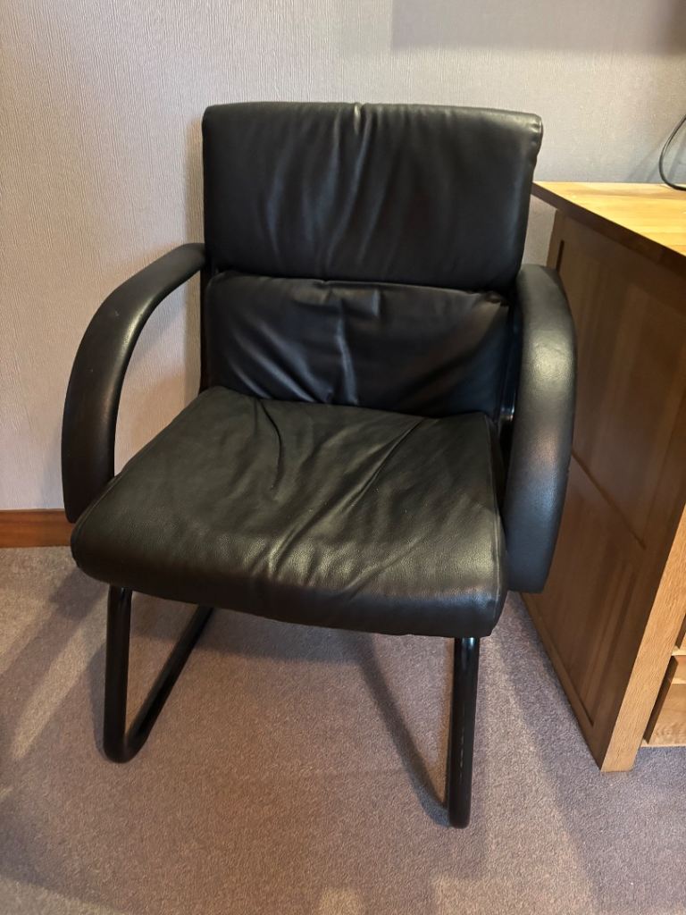 Black Leather Chair - Good Condition