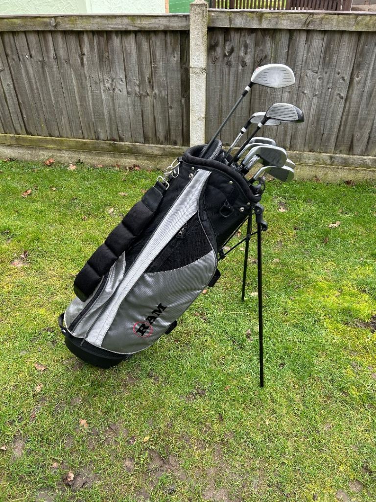 Men’s Golf Clubs Ram Driver 5 Wood Slazenger Hybrid Ram Irons 5-9 Sw Pw Putter Ram Stand Bag