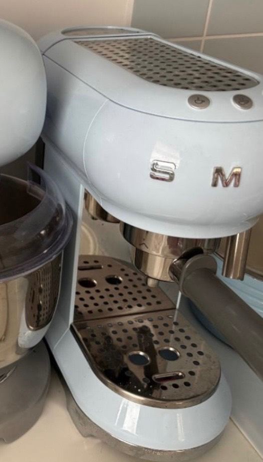 Smeg blue espresso machine