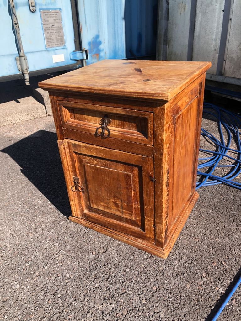 Mexican pine bedside table / cupboard