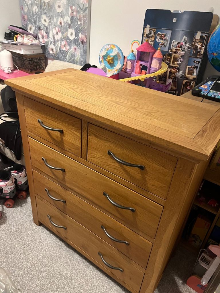Solid oak bedroom furniture - wardrobe drawers