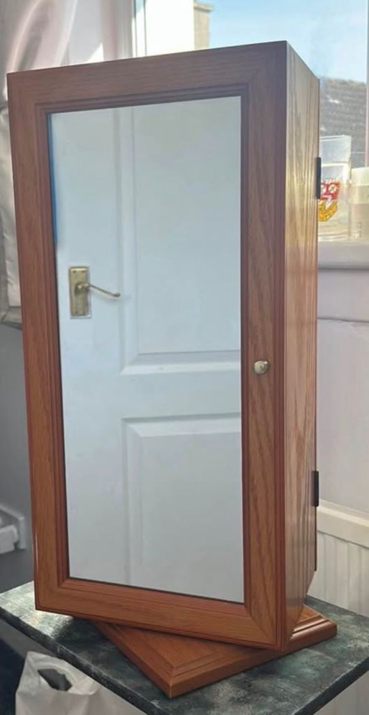 Vintage wooden Jewellery Wardrobe with mirrors each side