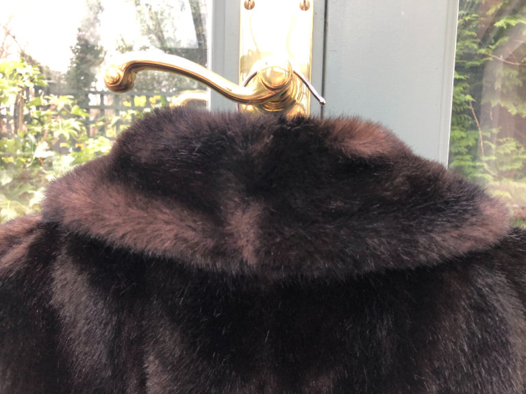 Vintage Tissavel black/brown faux fur jacket S/M ONO - VG vintage condition