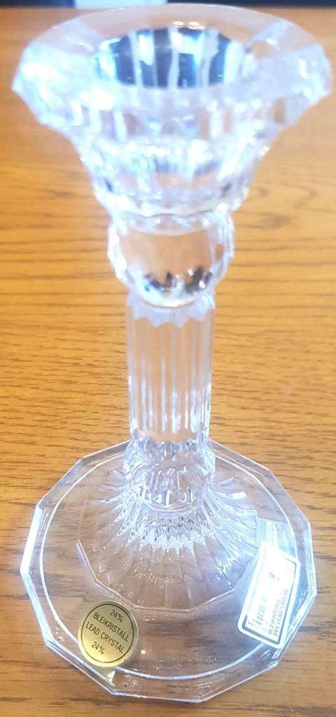 New with labels Small Pretty Candle Holder 24% Lead Crystal