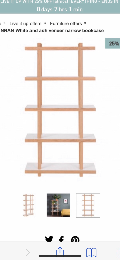 Habitat “BRENNAN RANGE” Wide Shelving Unit/Room Divider 