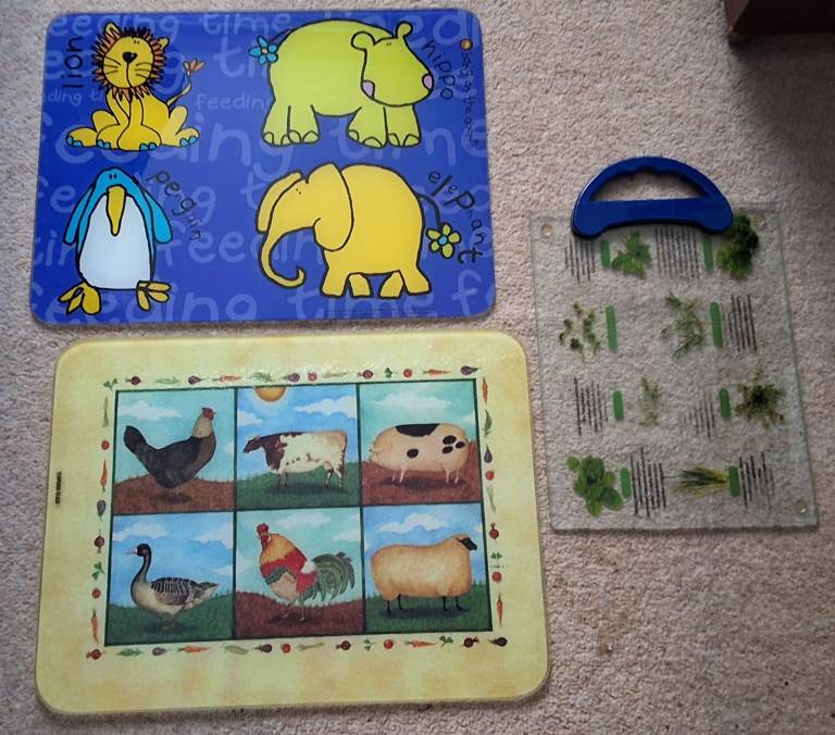 3 glass cutting boards