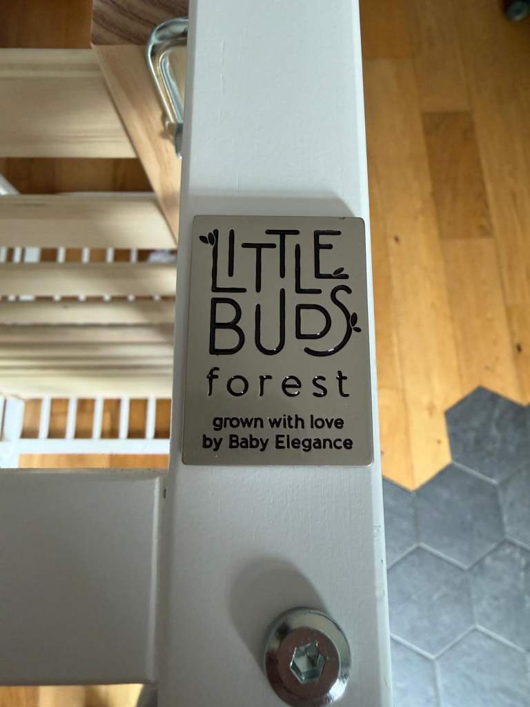 Baby Cots x 2 For Sale - Little Buds Forest Starlight Cot in White with Baby Elegance Mattress